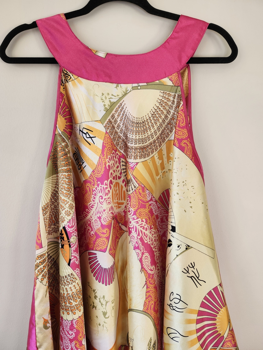 Pink Printed Silk-Look Maxi Dress - Picture 5 of 10